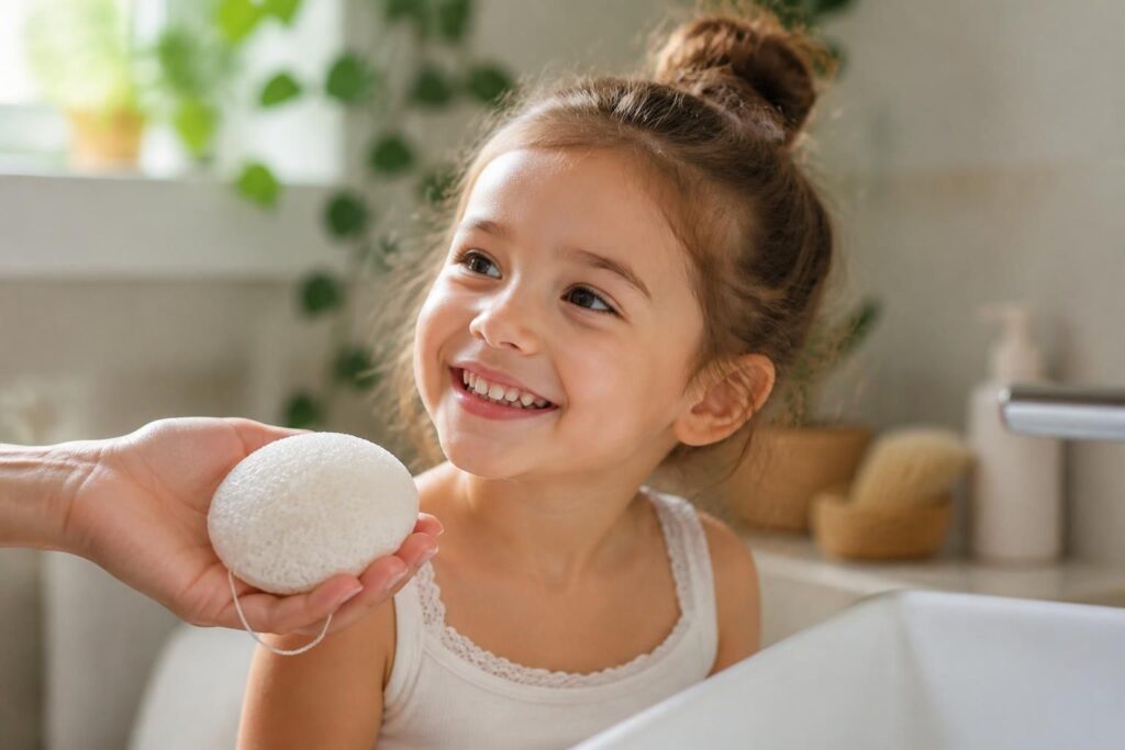 découvrez pourquoi l'éponge konjac est l'allié naturel préféré des parents pour prendre soin délicatement de la peau sensible des enfants.
