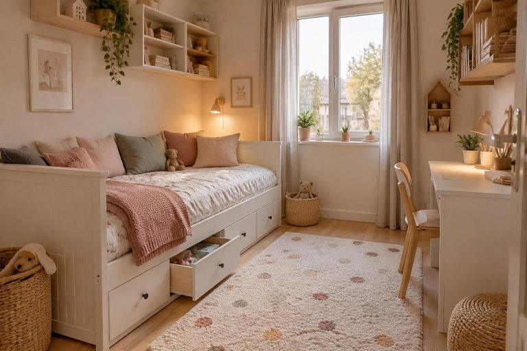 découvrez comment un lit enfant banquette optimise l’espace d’une petite chambre tout en offrant confort, rangements pratiques et coin détente.
