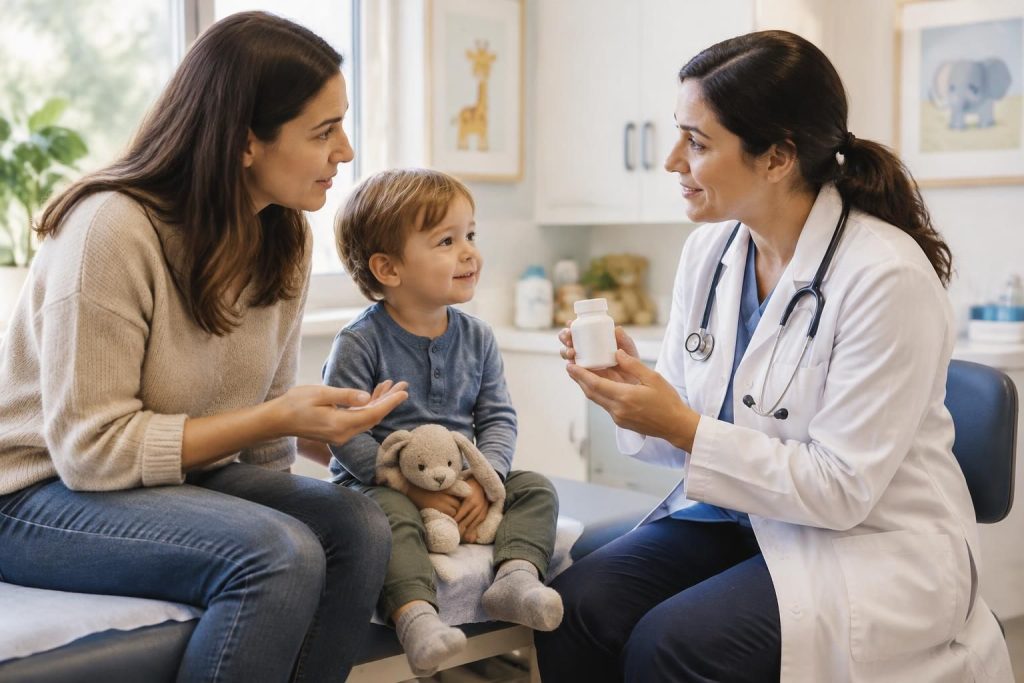 probiotiques chez l’enfant : découvrez dans quels cas en parler au pédiatre, les précautions à connaître et pourquoi demander un avis médical avant toute prise.